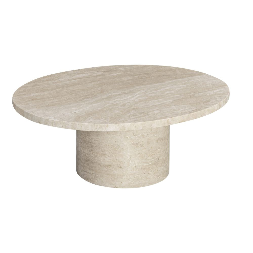 Florence Oval Travertine Stone Coffee Table