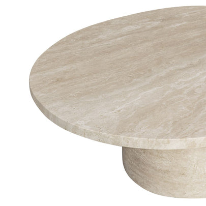 Florence Oval Travertine Stone Coffee Table