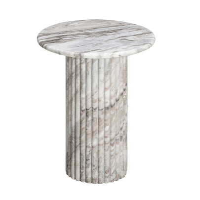 Florence Round Marble Stone Fluted Base Side Table
