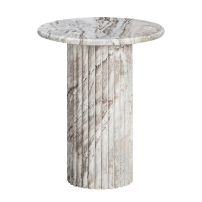 Florence Round Marble Stone Fluted Base Side Table