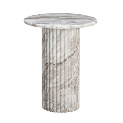 Florence Round Marble Stone Fluted Base Side Table