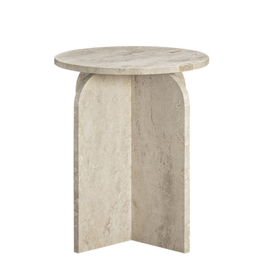 Florence Round Travertine Stone Side Table