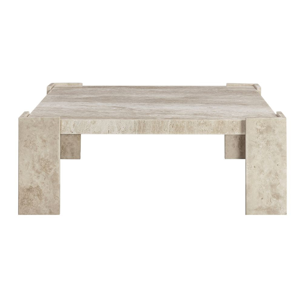 Florence Square Travertine Stone Coffee Table
