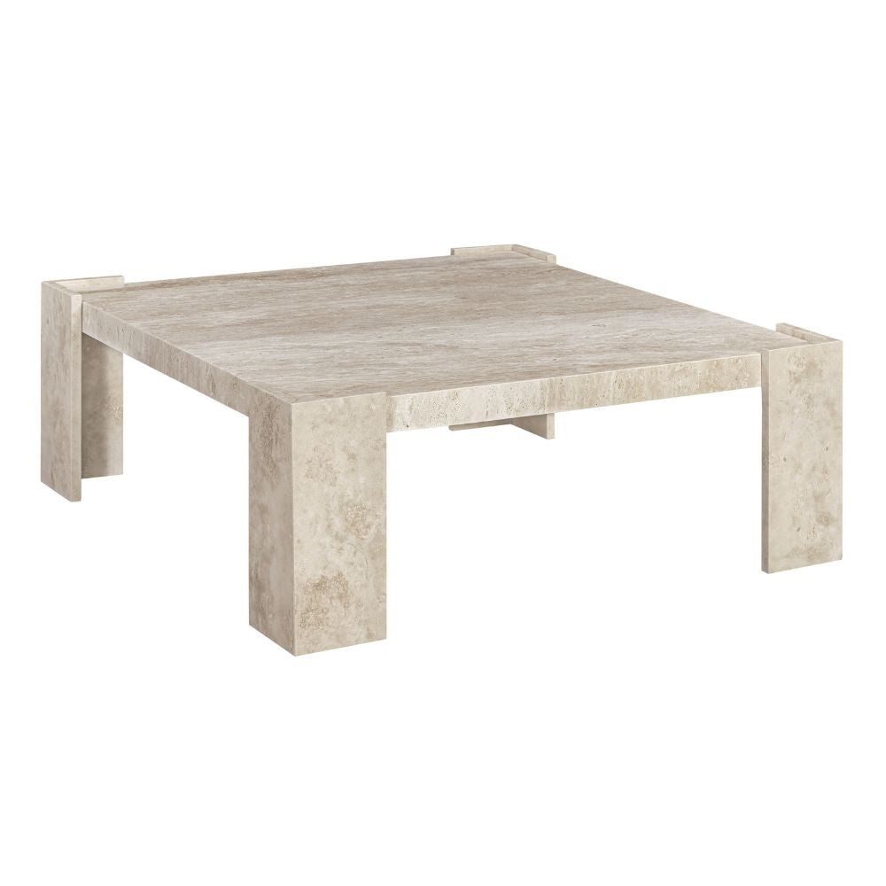 Florence Square Travertine Stone Coffee Table