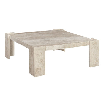 Florence Square Travertine Stone Coffee Table