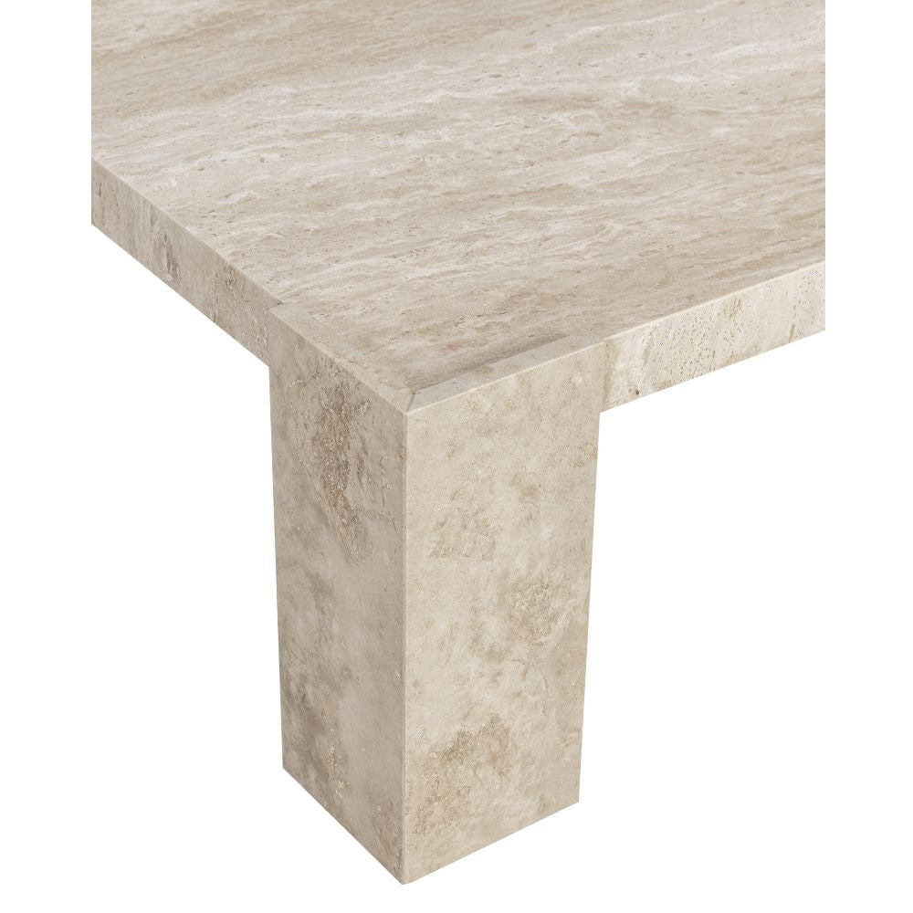 Florence Square Travertine Stone Coffee Table