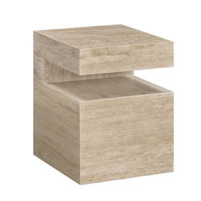 Florence Square Travertine Stone Side Table