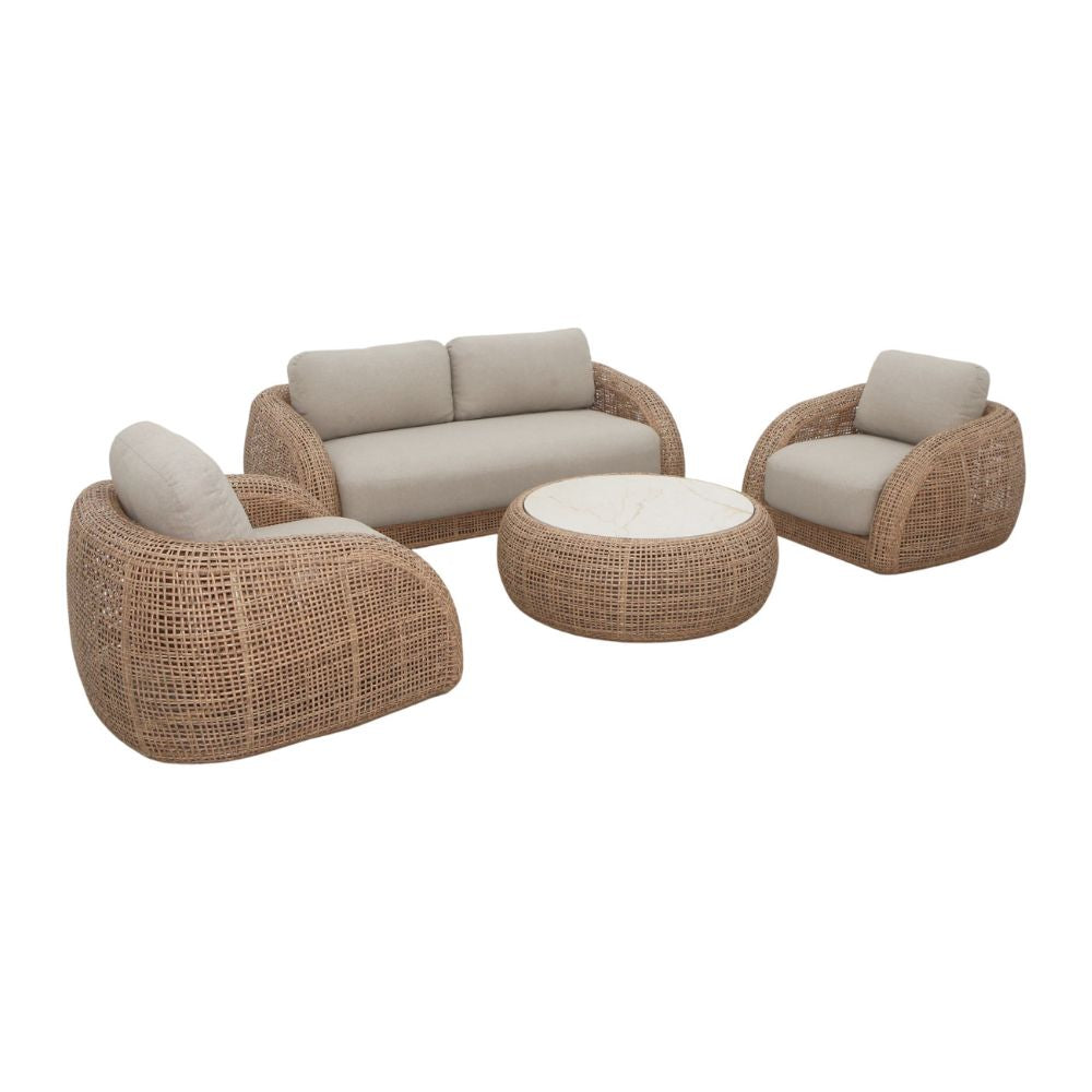 Harbour Outdoor 2+1+1 Wicker Lounge Set with Coffee Table