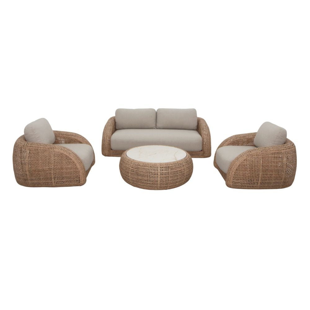 Harbour Outdoor 2+1+1 Wicker Lounge Set with Coffee Table