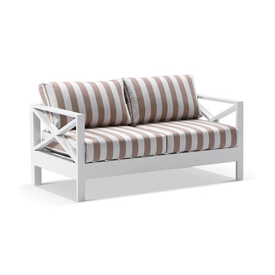 Kansas 2 seater Outdoor Aluminium Lounge in Sunbrella