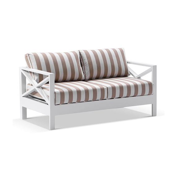 Kansas 2 seater Outdoor Aluminium Lounge in Sunbrella