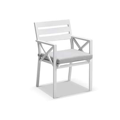 Hugo Outdoor 4 Seater Square Ceramic and Aluminium Dining Table with Kansas Chairs
