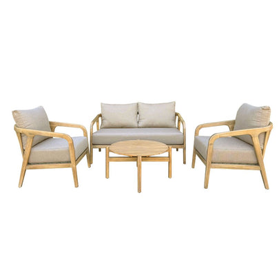 Hartley Outdoor 2+1+1 Timber Lounge Set with Coffee Table