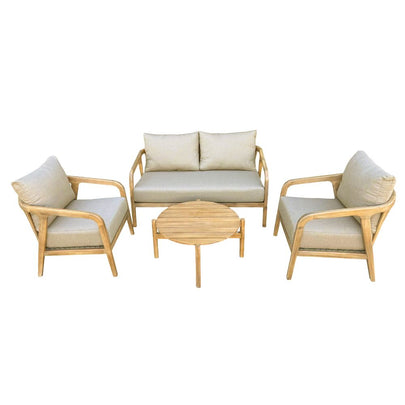 Hartley Outdoor 2+1+1 Timber Lounge Set with Coffee Table