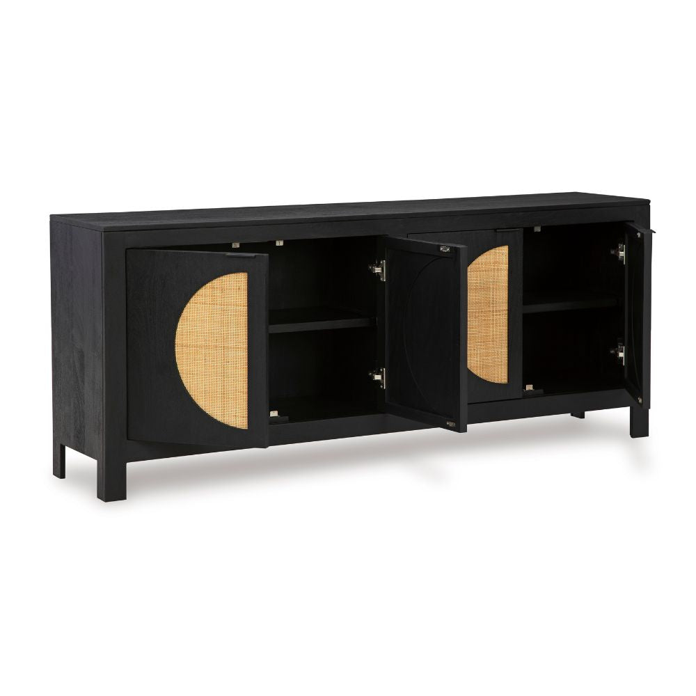 Hendrix Indoor Timber And Rattan Buffet Sideboard