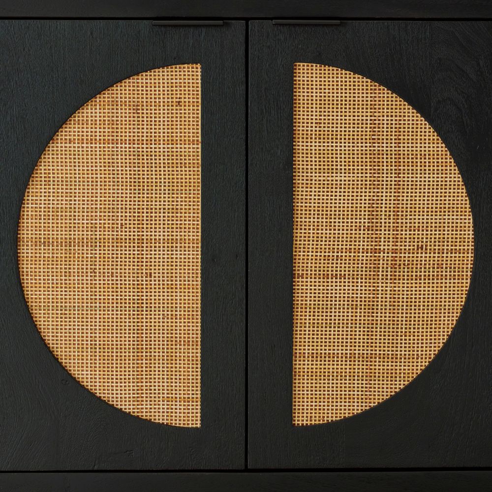 Hendrix Indoor Timber And Rattan Buffet Sideboard