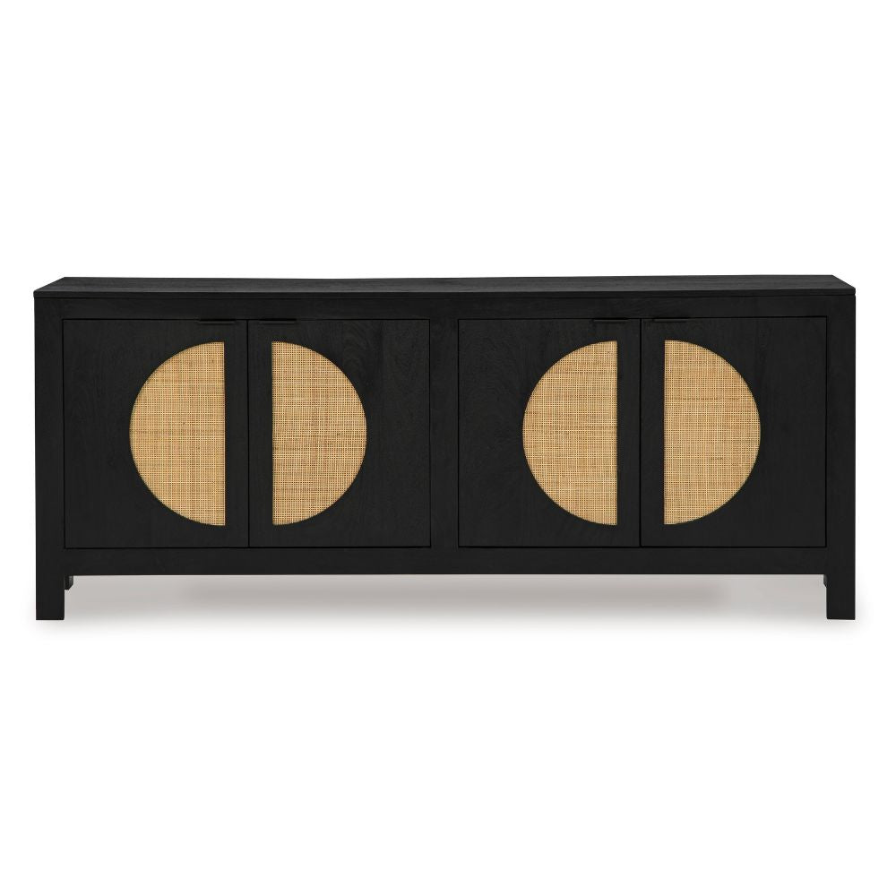 Hendrix Indoor Timber And Rattan Buffet Sideboard