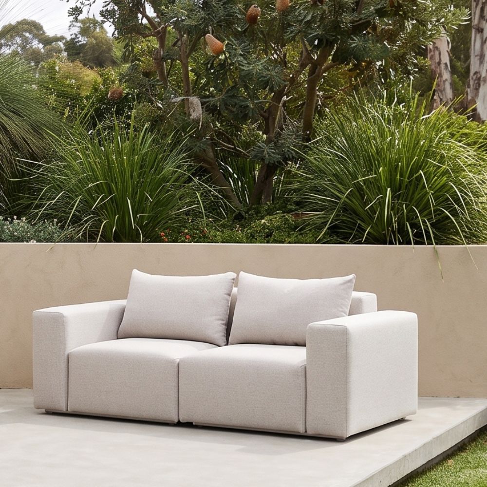 Henley Outdoor 2 Seater Fabric and Aluminium Lounge