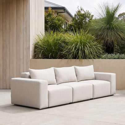Henley Outdoor 3 Seater Fabric and Aluminium Lounge