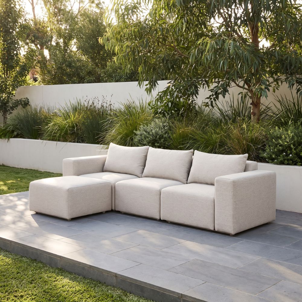 Henley Outdoor Fabric and Aluminium Modular Chaise Lounge