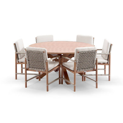 Houston Outdoor 1.5m Round Aluminium Dining Setting With 6 Avery Chairs