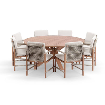 Houston Outdoor 1.8m Round Aluminium Dining Setting With 8 Avery Chairs
