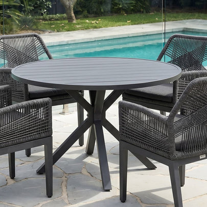 Houston Outdoor 1.2m Round Aluminium Dining Table