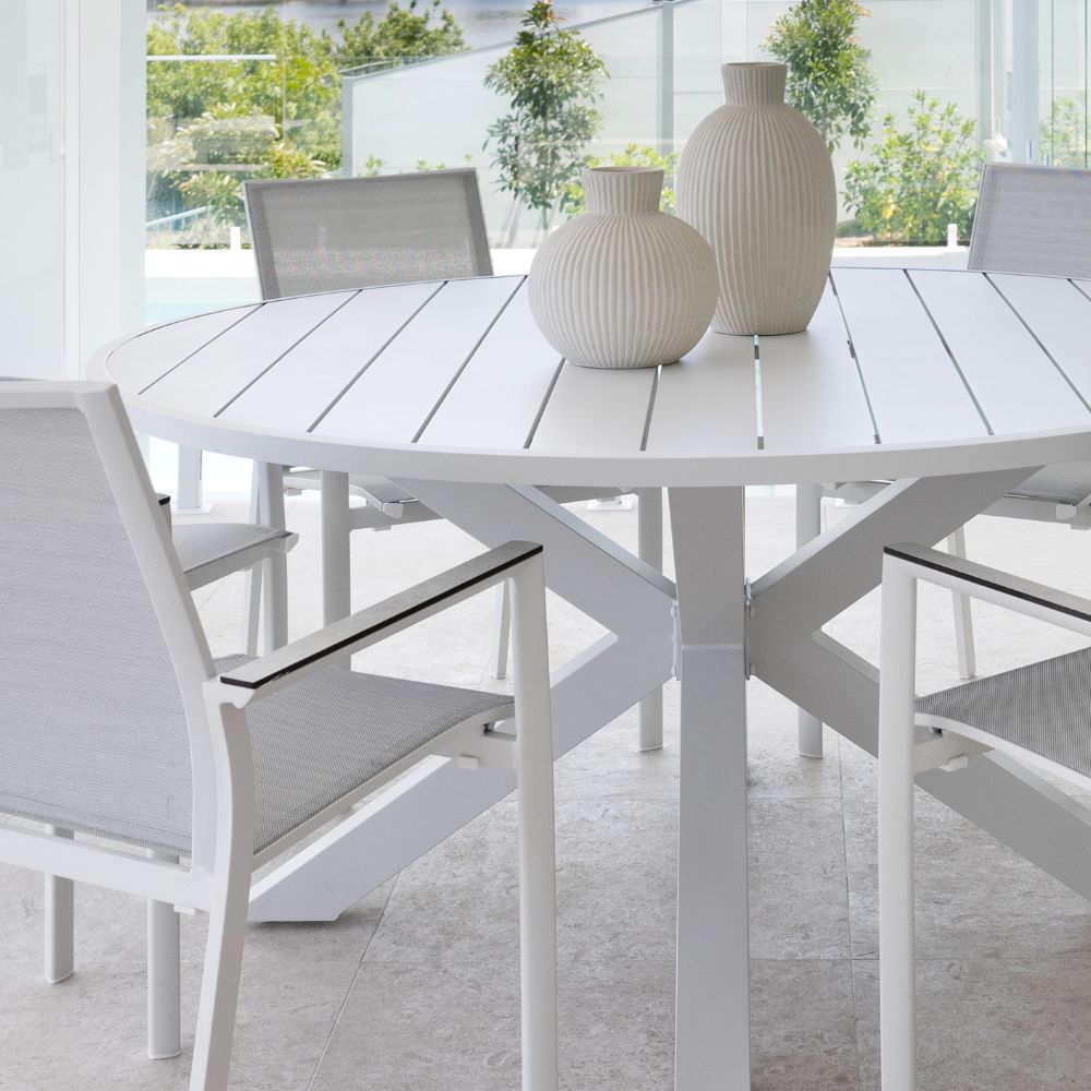 Houston Outdoor 1.8m Round Aluminium Dining Table