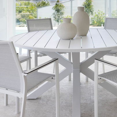 Houston Outdoor 1.8m Round Aluminium Dining Table