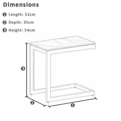 Hugo Outdoor Ceramic and Aluminium Side Table