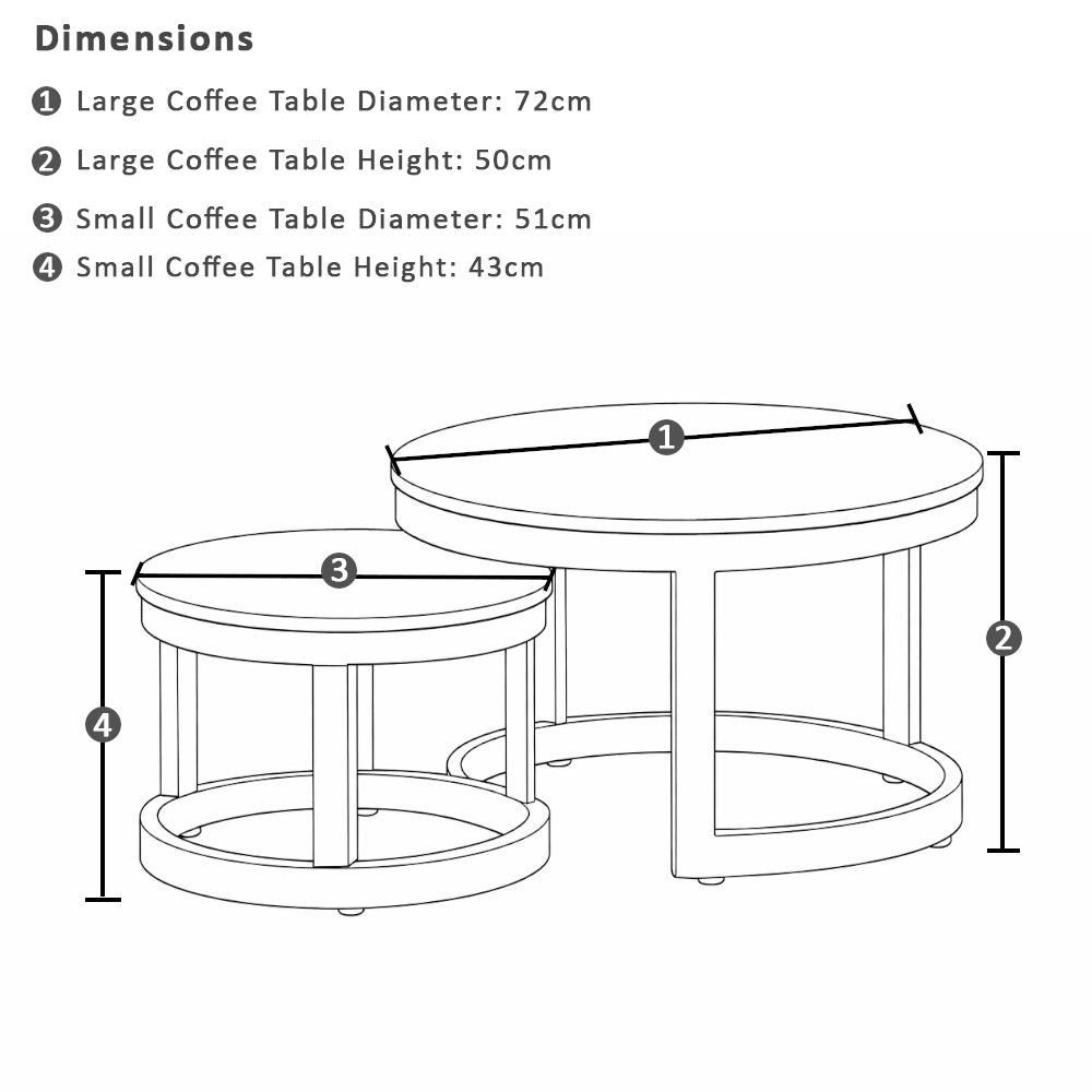 Whitehaven 2+1+1 Seater Outdoor Aluminium Lounge with Hugo Round Coffee Table Set