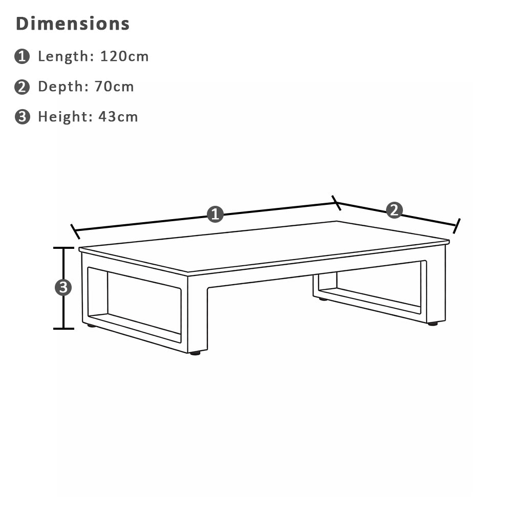 Hugo Outdoor Aluminium Coffee Table with Ceramic Top