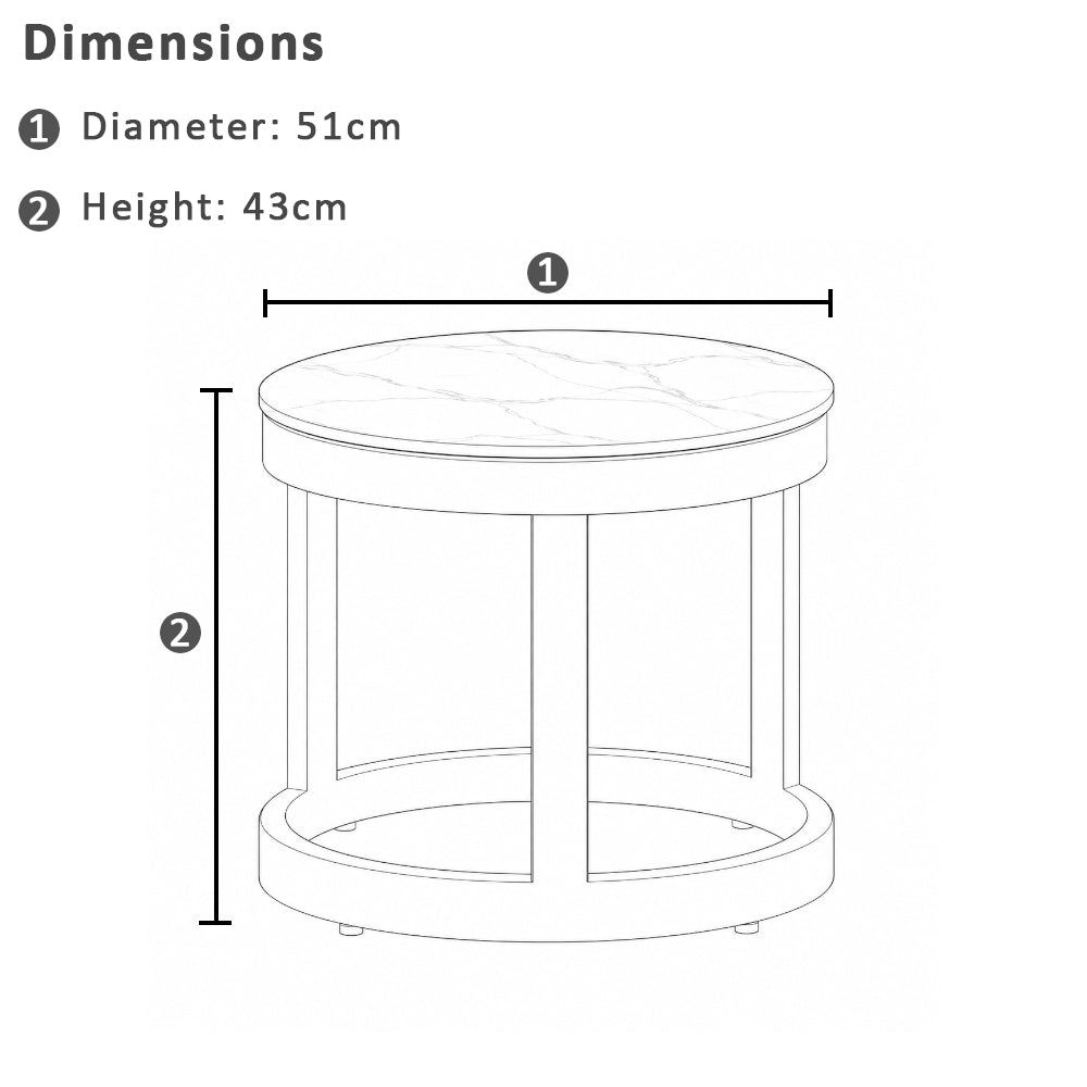 Hugo Outdoor Round Ceramic and Aluminium Side Table