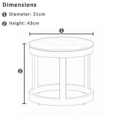 Hugo Outdoor Round Ceramic and Aluminium Side Table