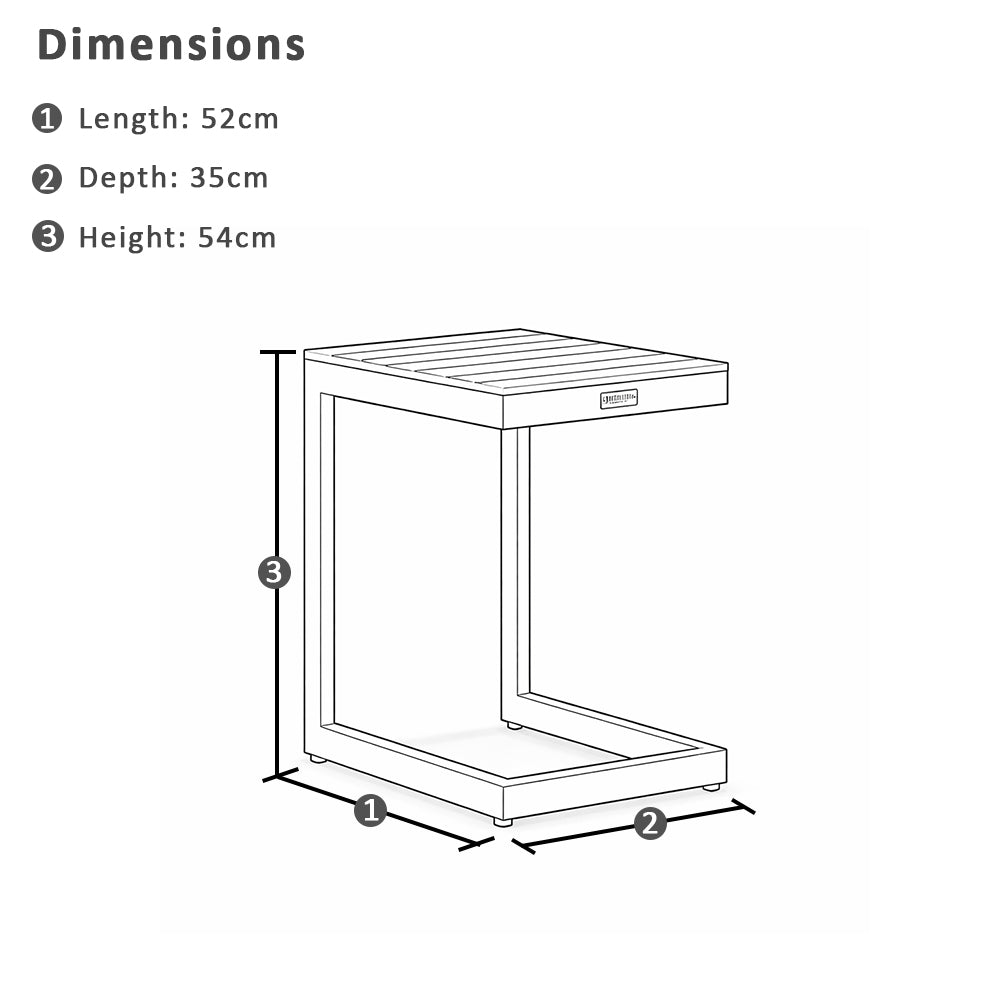 Santorini Outdoor Aluminium Slide Under Side Table