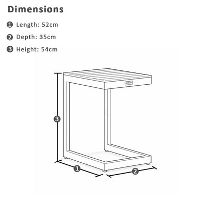 Santorini Outdoor Aluminium Slide Under Side Table