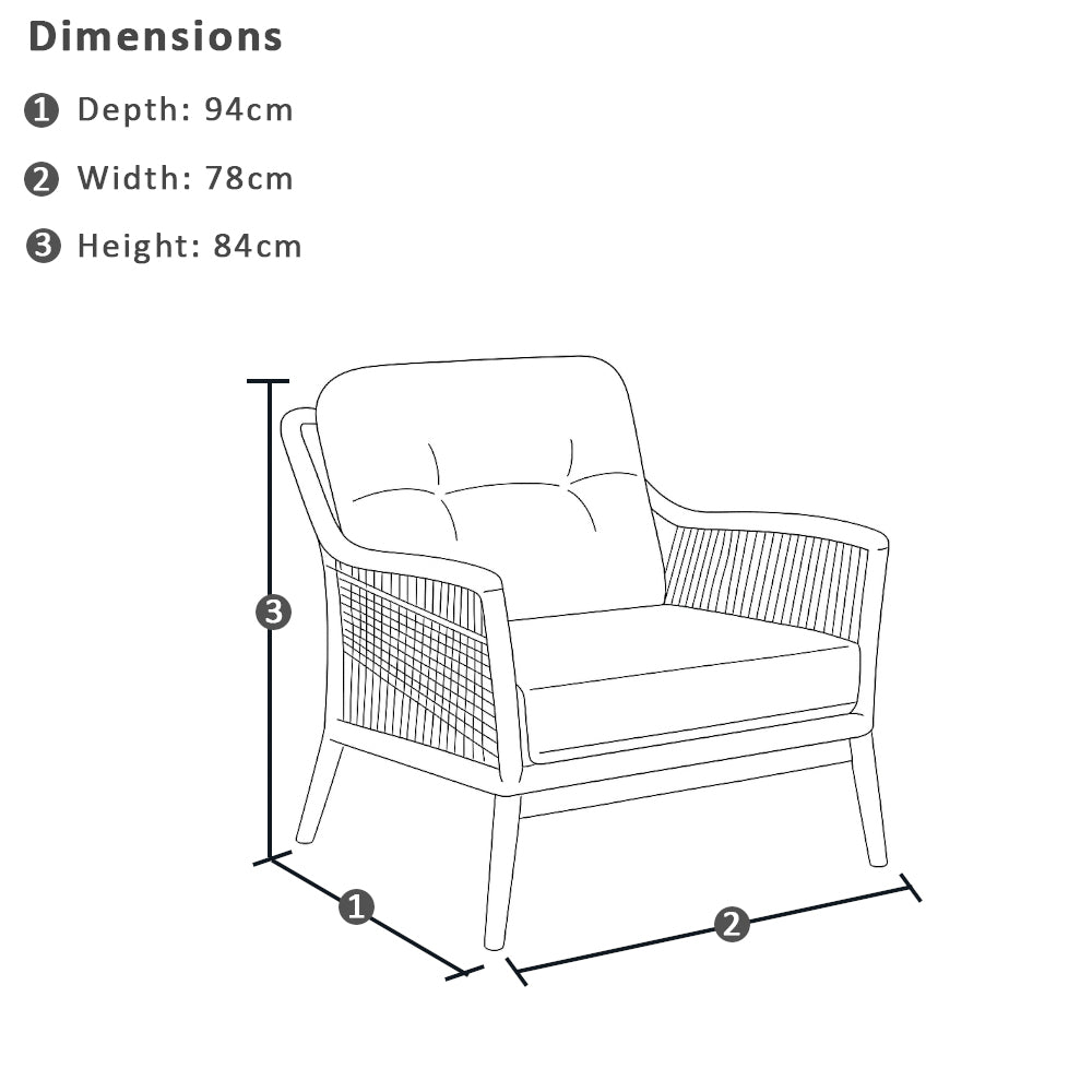 Hugo 3+2+1 Seater Outdoor Aluminium and Rope Lounge Set with Coffee Table