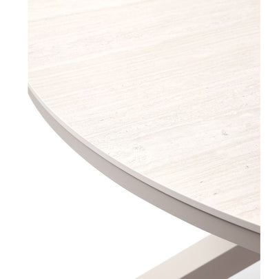 Hugo 1.5m Outdoor Round Aluminium and Ceramic Table with 6 Aria Dining Chairs