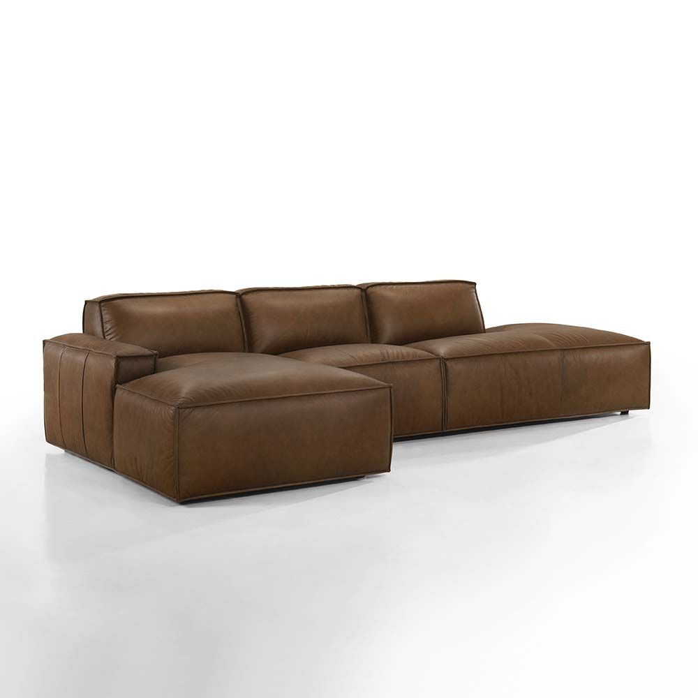 Richmond Indoor Leather Chaise Lounge Sofa Set