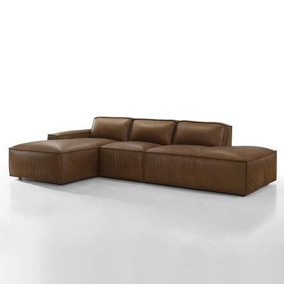 Richmond Indoor Leather Chaise Lounge Sofa Set