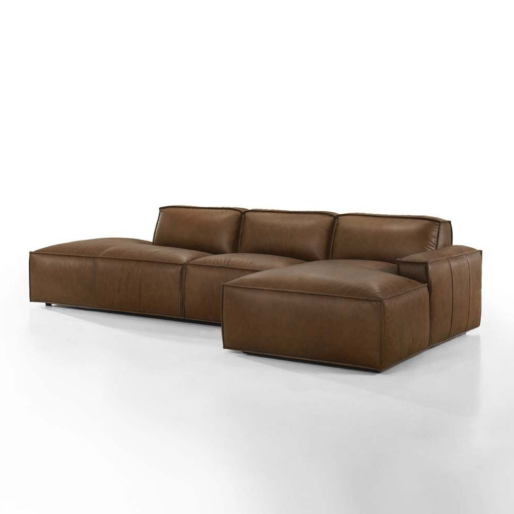 Richmond Indoor Leather Chaise Lounge Sofa Set