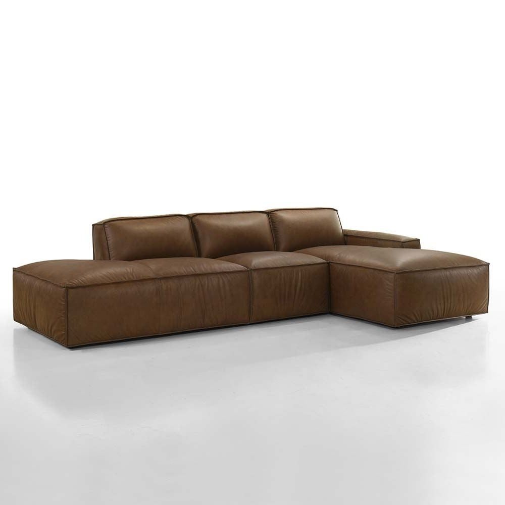 Richmond Indoor Leather Chaise Lounge Sofa Set
