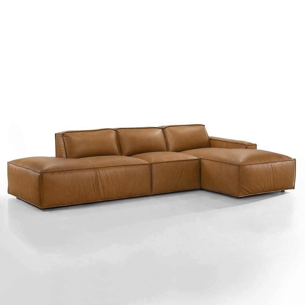 Richmond Indoor Leather Chaise Lounge Sofa Set