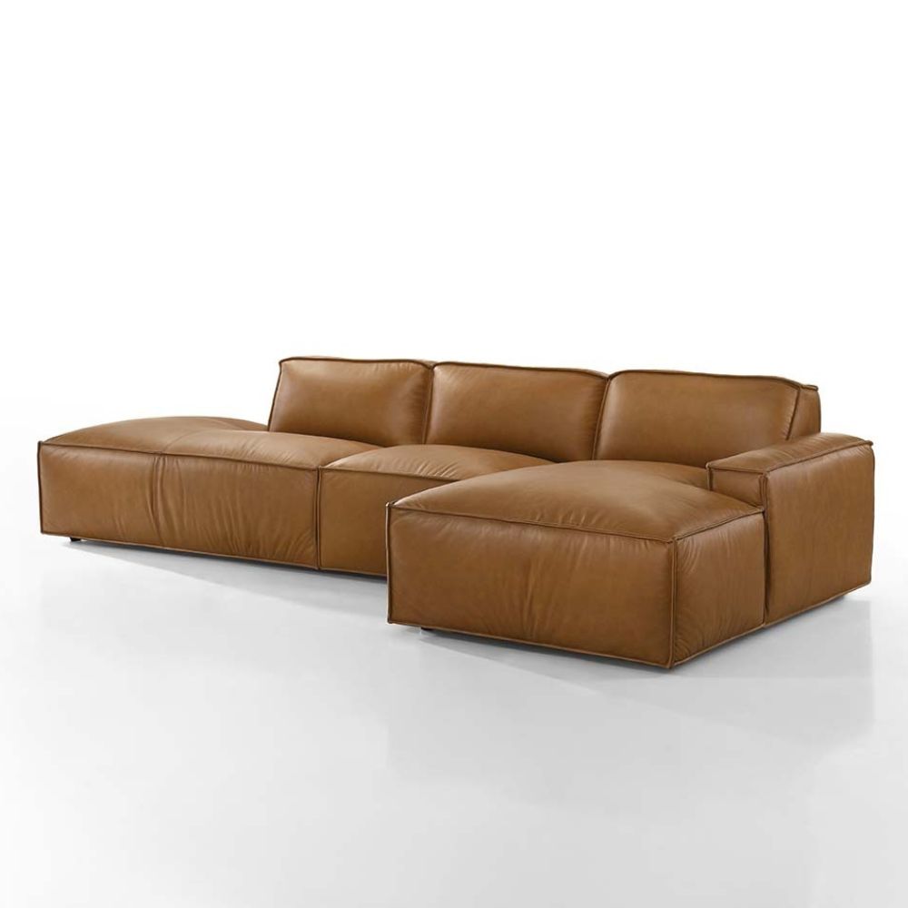 Richmond Indoor Leather Chaise Lounge Sofa Set