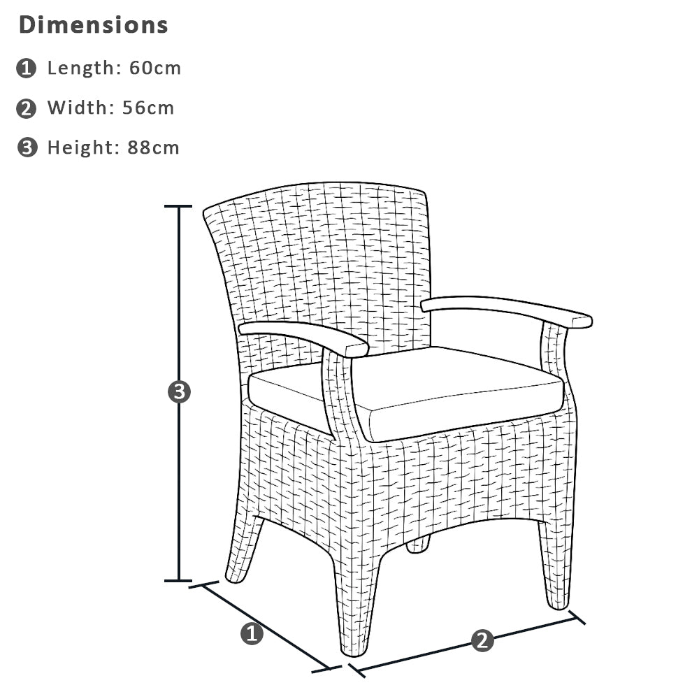 Waverley 2.6m Outdoor Concrete Look Dining Set With 8 Kai Wicker Chairs