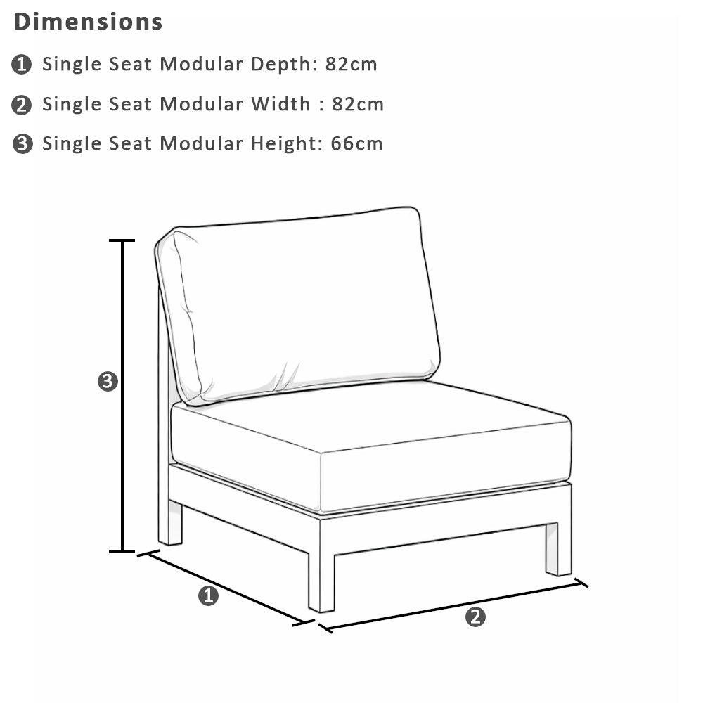 Kansas Package C - Outdoor Aluminium Corner Modular Lounge Set with Coffee Table