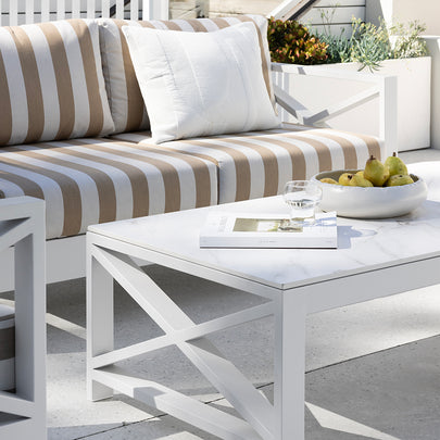 Kansas 3+2+1 seater Outdoor Aluminium Lounge Set with Coffee Table in Sunbrella