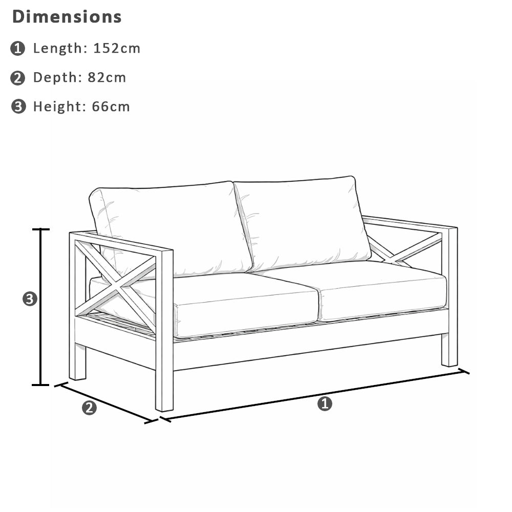 Kansas 3+2+1 seater Outdoor Aluminium Lounge Set with Coffee Table