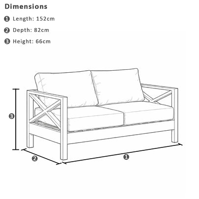 Kansas 3+2+1 seater Outdoor Aluminium Lounge Set with Coffee Table