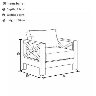 Kansas Package B - Outdoor Aluminium Corner Modular Lounge Set with Arm Chair and Coffee Table